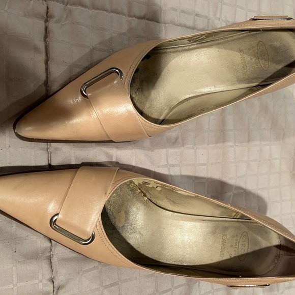 👠HOST PICK👠Circa Joan & David Comfort 365 Beige Leather Heeled Pumps - size 8 - Picture 2 of 6